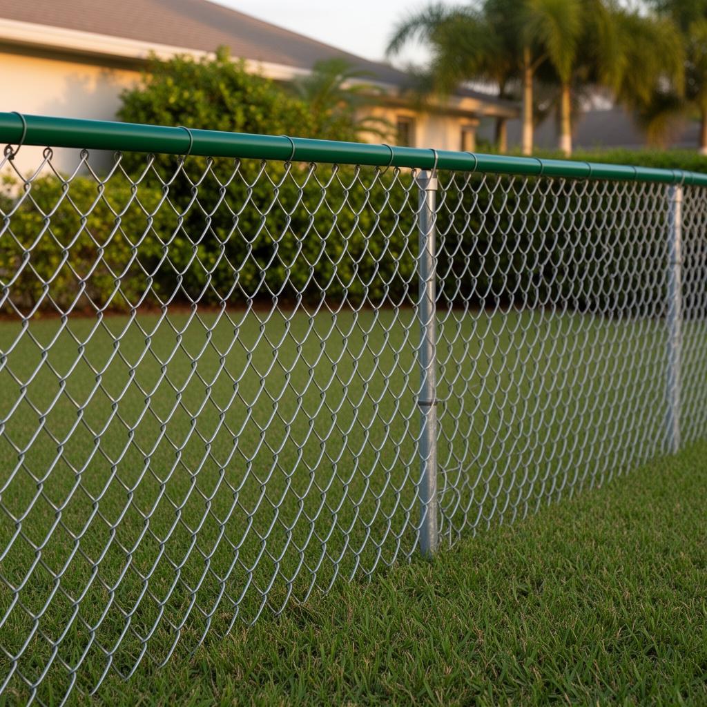 Black chainlink fence