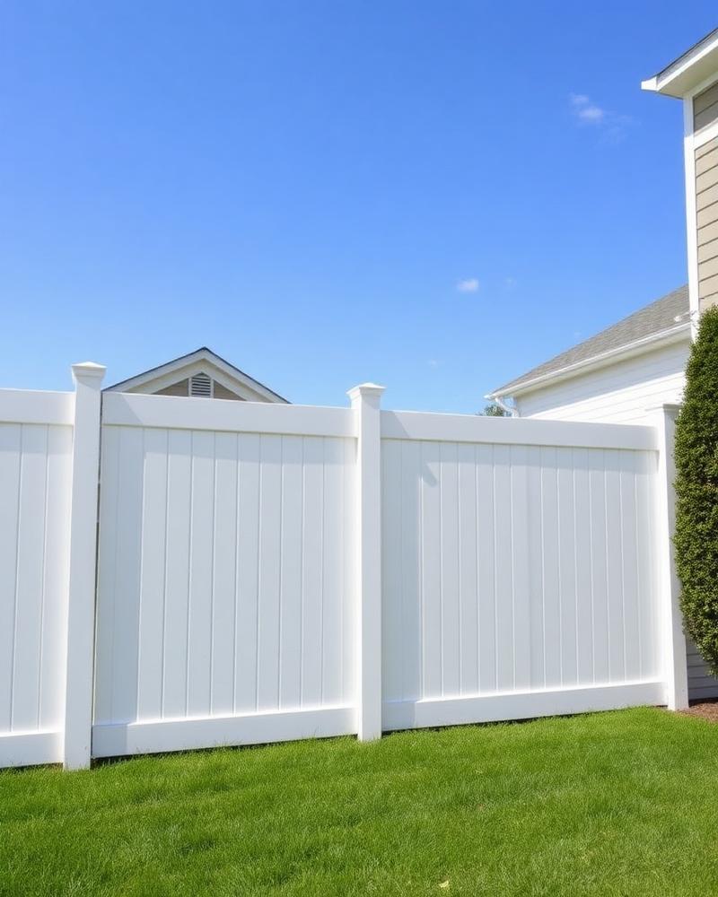 White vinyl privacy fence